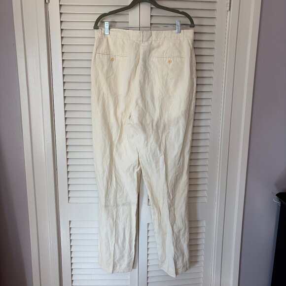NWT Polo Ralph Lauren cream pants men's 32x32 linen silk *has flaw* - Picture 8 of 13